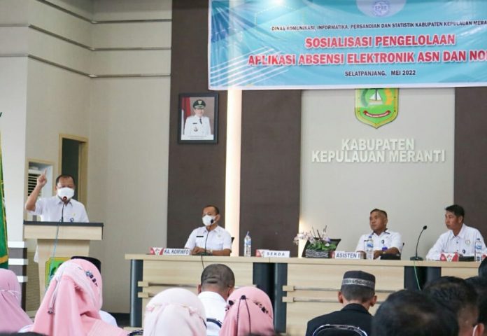 Gelar Sosialisasi Pengelolaan Absensi Elektronik, Sekda Harapkan Pegawai Meranti Lebih Disiplin